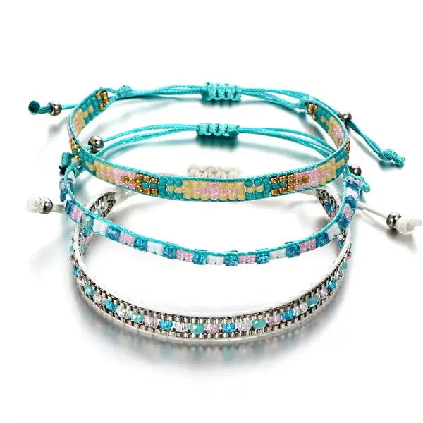 Bracelets en perles de pierre tissées à la main-Bohème Legacy
