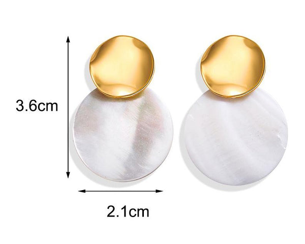 Boucles d'oreilles rondes dorée / grise-Bohème Legacy