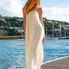 TEELYNN sexy sleeveless strap maxi dress women beach robe solid beige cotton long dress casual 2020 summer vestidos boho dresses