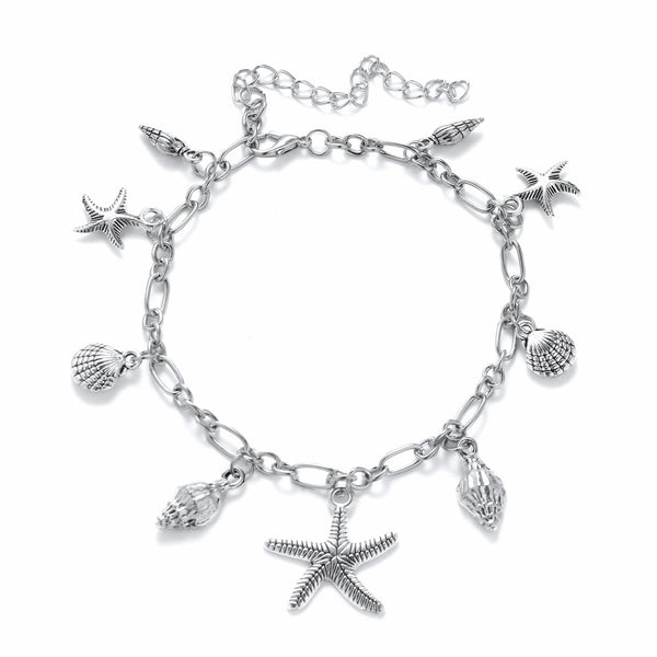 Bracelet de cheville bohème étoile de mer