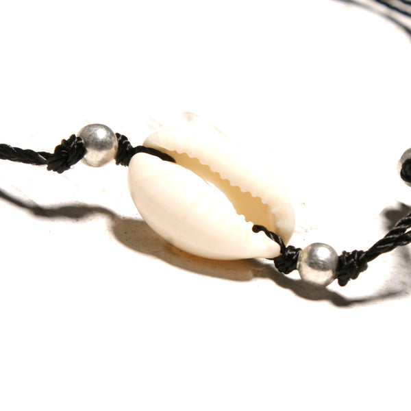 Bracelet de cheville Cauri perlé simple