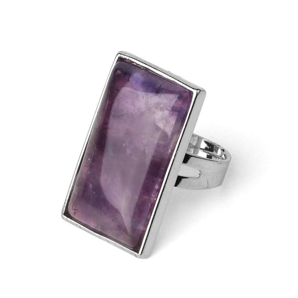 Bague réglable pierre naturel violet